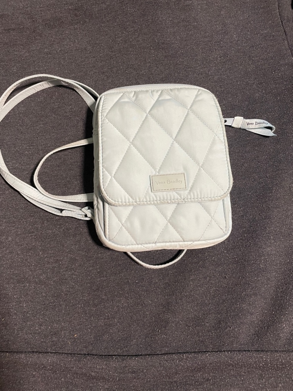 Vera Bradley Light Gray Quilted Crossbody Bag